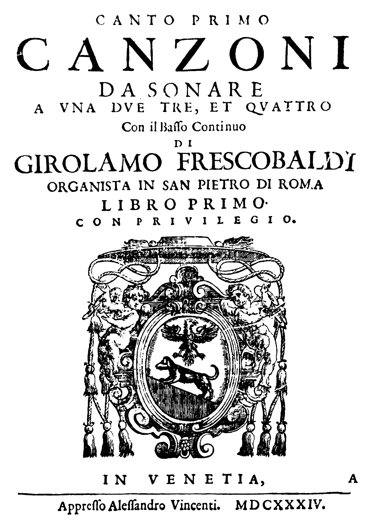Frescobaldi: Canzoni da sonare a una, due, tre et quattro libro prim (Rom 1628)